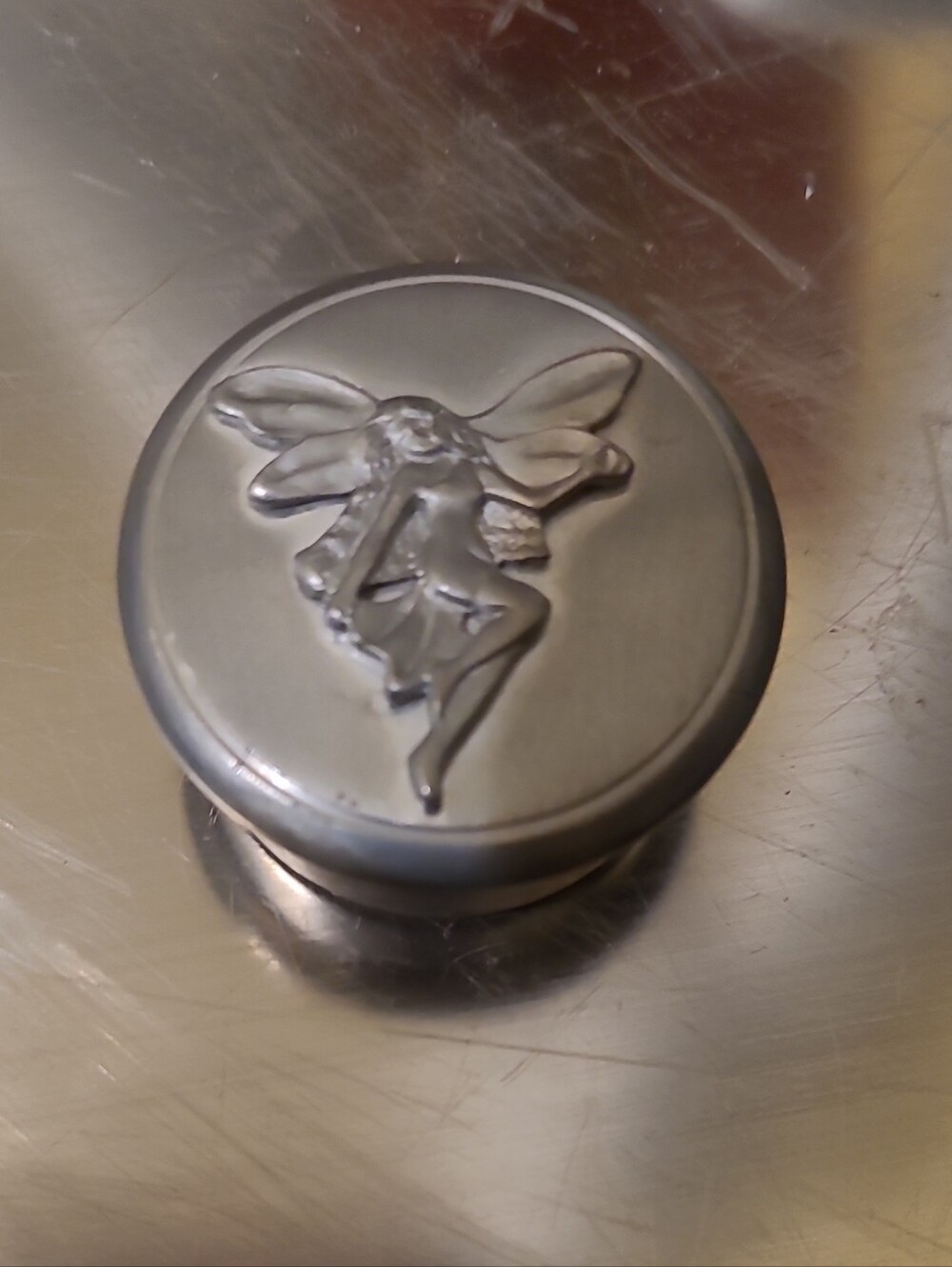 Seagull Canada Etain Zinn Round Fairy Fine Pewter Trinket Box - Vintage